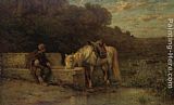 A Rest by the Fountain by Adolf Schreyer